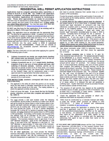 GWS-44 Residential Water Well Permit Instructions